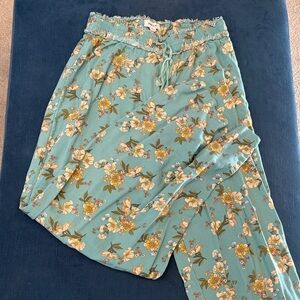 O'Neill Teal Floral flowy wide-legged Pants